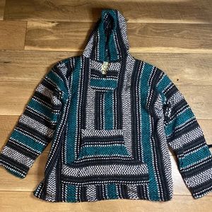 Knit hoodie poncho